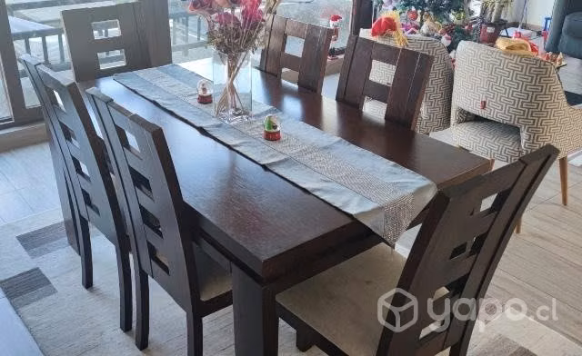 Juego de comedor de madera 6 sillas