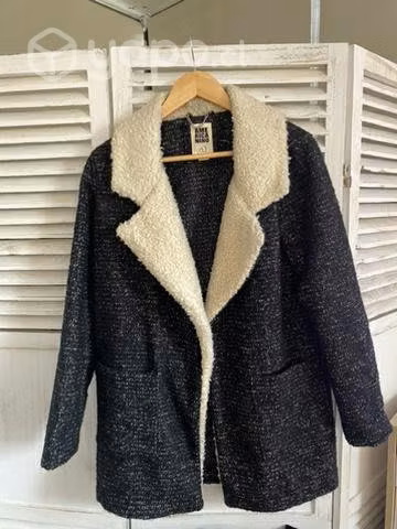 Abrigo Americanino gris jaspeado talla M