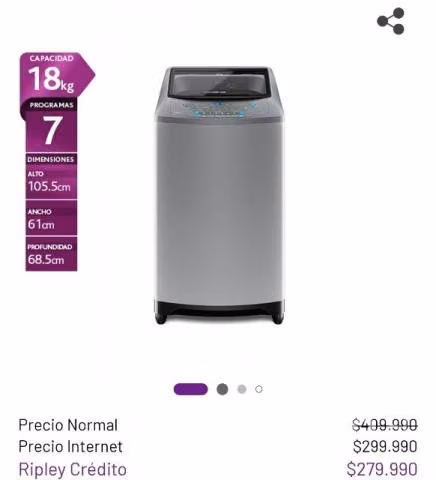 Lavadora carga superior 18 kg premium care 18 sz s