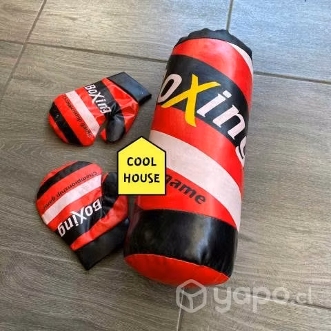 Set de guantes + saco de boxeo para entrenamiento