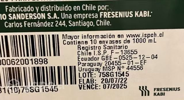 Cloruro de sodio (suero fisiologico)