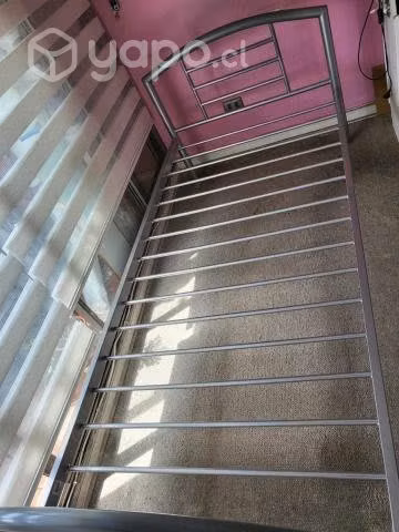 Cama 1 plaza metal silver M+Design - Imagen 2
