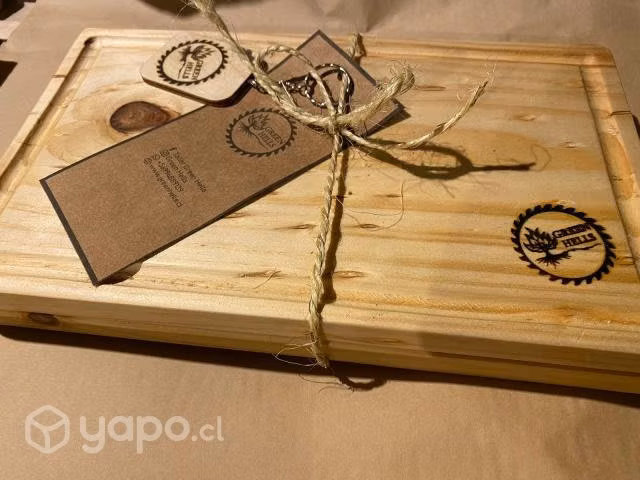 Plato parrillero rustico de madera