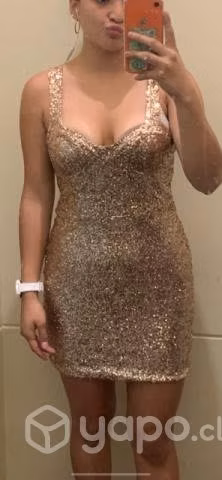 Vestido dorado corto