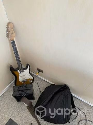 PACK guitarra electrica mercury+ampli bolso correa