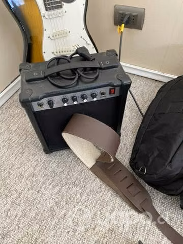 PACK guitarra electrica mercury+ampli bolso correa