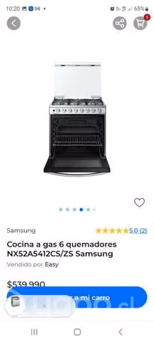 Cocina a gas 6 platos