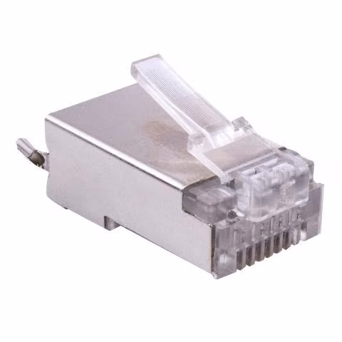 Conector rj45 cat6 ftp, metalico con tierra 10 uni