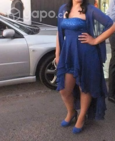 Vestido de fiesta azul rey