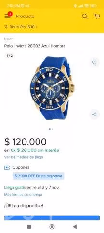 Vendo Reloj Invicta modelo 28002 nuevo