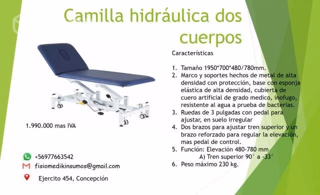 Camillas hidraulicas