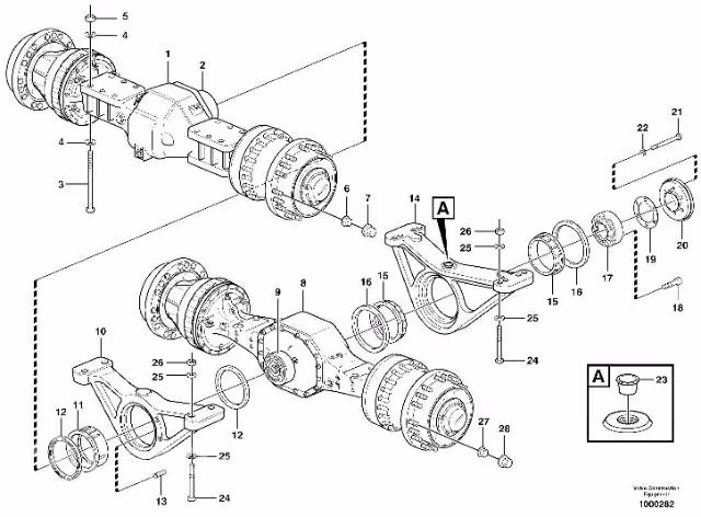 Eje delantero para cargador frontal volvo L120E, L
