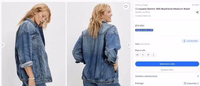 American Eagle Chaqueta Denim '90S - Imagen 3