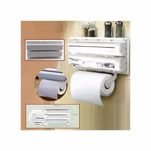 Dispensador Triple de Papel, Film y Alusa 3 en 1