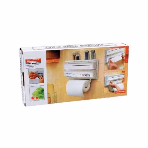 Dispensador Triple de Papel, Film y Alusa 3 en 1