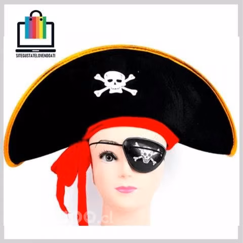 Disfraz de Pirata Niño con Gorro y Parche Negro Nu
