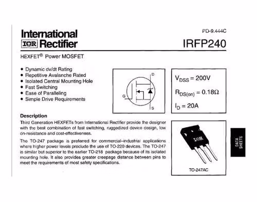 Transistor Mosfet Irfp240 20a