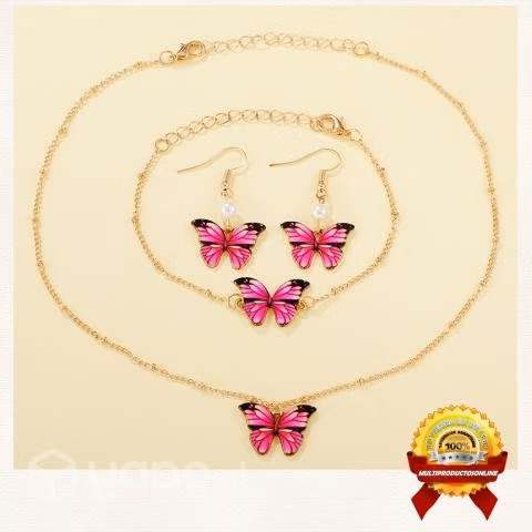Reloj De Mujer Inclye Collar, Pulsera Y Pendientes