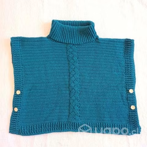 Poncho a crochet mujer