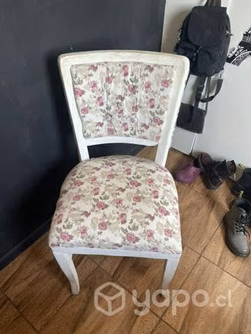 Silla vintage tapizado flores - Imagen 3