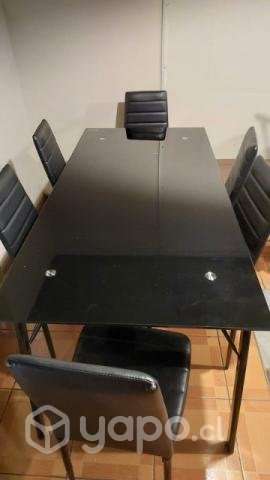 Comedor de vidrio + 6 sillas - Imagen 3