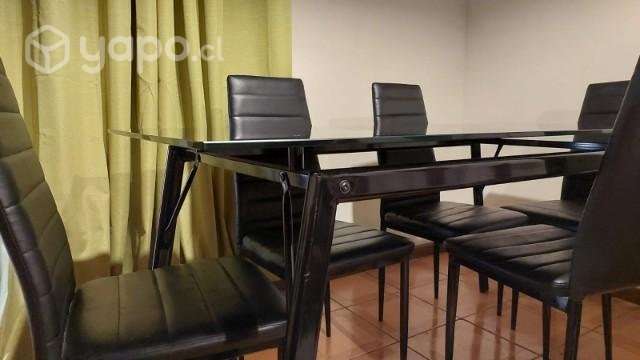 Comedor de vidrio + 6 sillas - Imagen 5