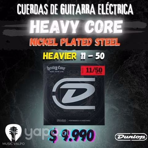 Cuerdas de guitarra jim dunlop heavy core 11-50
