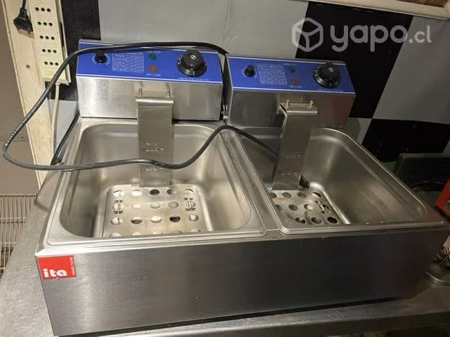 Freidora eléctrica de dos depósitos