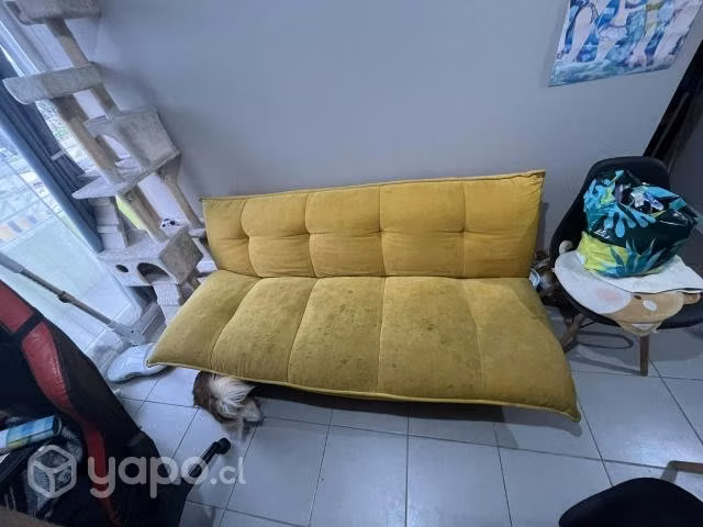 Sofá Sillon cama usado con detalles 3 cuerpos