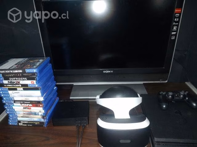 Play 4 1 terá +VR + 18 juegos + tv monitor 32 " so