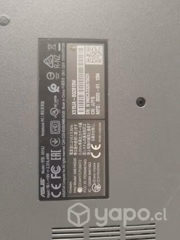notebook ASUS Vivobook Modelo: X15JA-BQ - Imagen 5