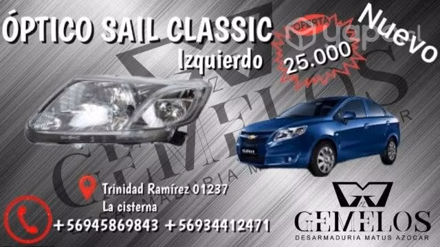 Óptico izquierdo Chevrolet Sail classic