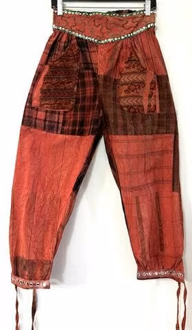 Pantalón Con Bolsillos Hindú Talla M/l Naranjo
