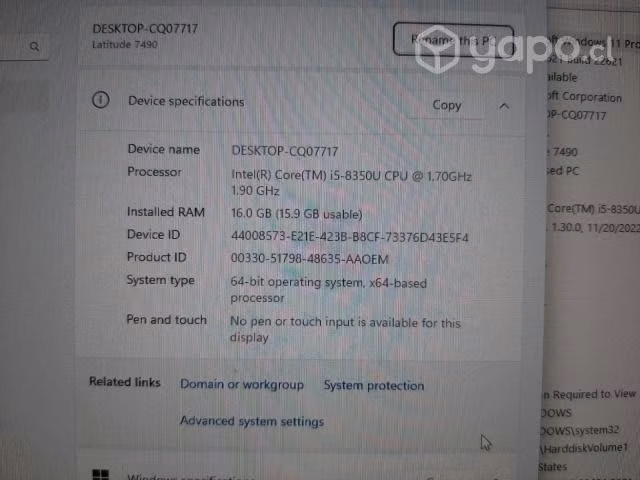 Linea empresa Notebook Dell Lat. 7290 i7 16ram 512 - Imagen 2