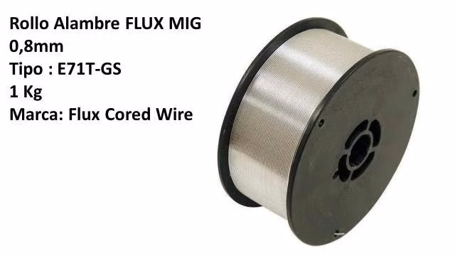 Alambre 1kg Soldadura MIG FLUX 0,8mm (Uso sin gas)