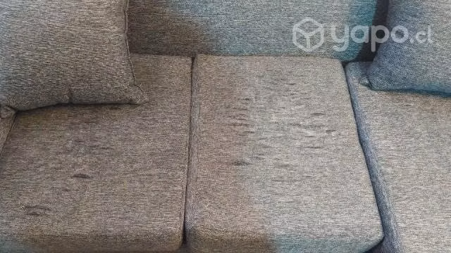Sofa 3 cuerpos en L + 2 puff usado - Imagen 2