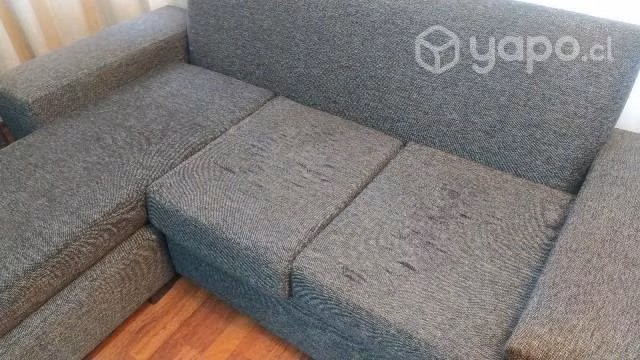 Sofa 3 cuerpos en L + 2 puff usado - Imagen 5