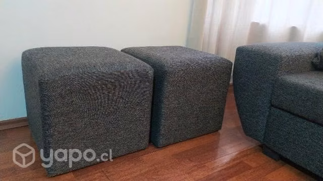 Sofa 3 cuerpos en L + 2 puff usado - Imagen 3