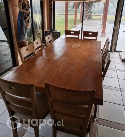 Comedor 12 pers. madera pino Oregón americano
