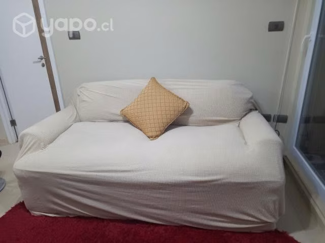 Sillón Sofá 2 cuerpos madera relleno pluma usado