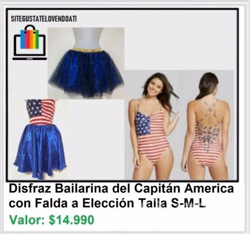 Disfraz de Bailarina Del Capitán America o Patrió