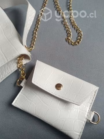 Cartera shein blanca + monedero - Imagen 2