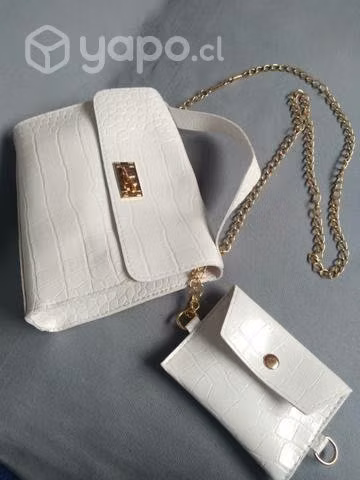 Cartera shein blanca + monedero