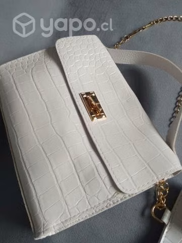 Cartera shein blanca + monedero - Imagen 3