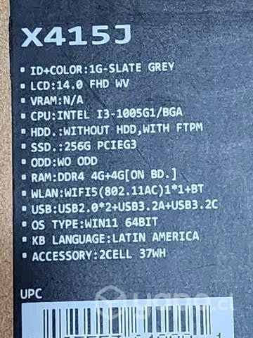 Laptop Asus i3 256 ssd nuevo