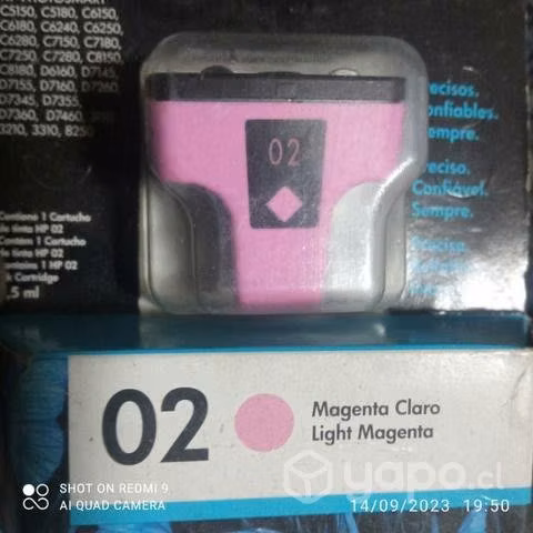 Tintas HP 02 colores originales
