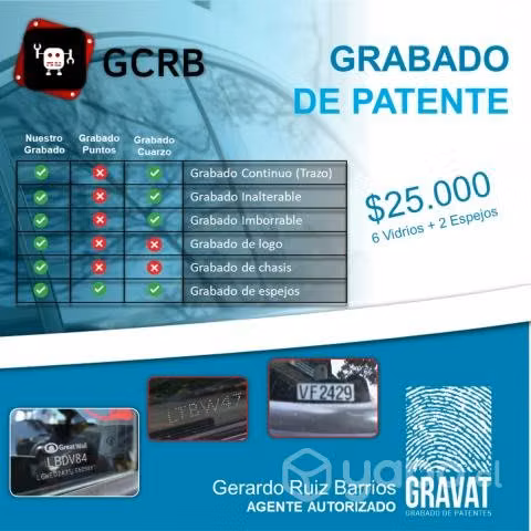 Proteja su vehículo con Grabado de Alta Calidad