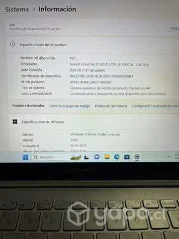 Asus Vivobook i7 8GB RAM 512GB SSD