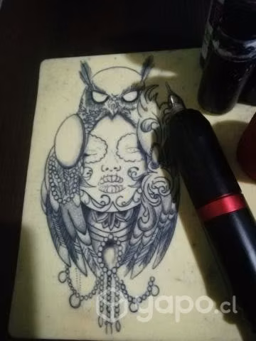 Maquina para tatuajes, completa y accesorios.