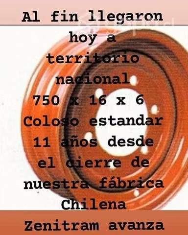 Llanta 750 x 16 x 6 coloso estandar